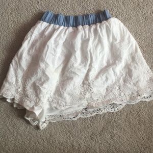 White Lace Skater Skirt